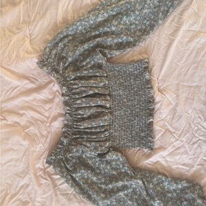 Floral Smocked Blouse with Puff Sleeves